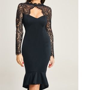 Calancia Black Lace Sweet Heart Key Hole Bodycon D